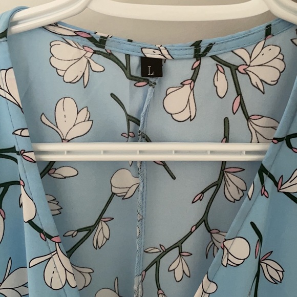 Amazon | Blue Flowery Wrap Dress - Picture 2 of 5